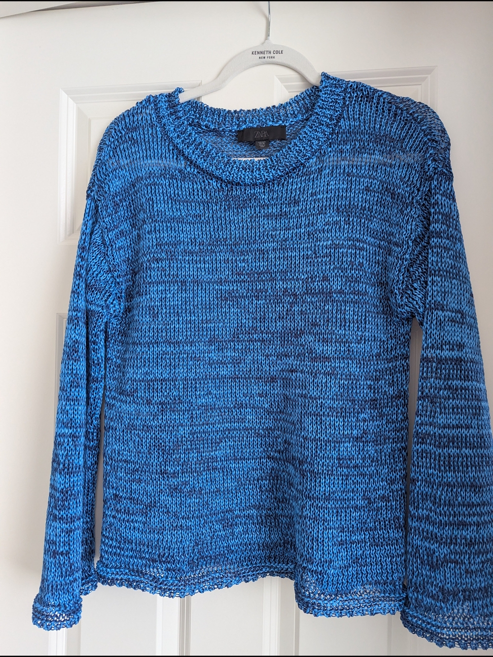 Zara Blue Marled Crewneck Sweater
